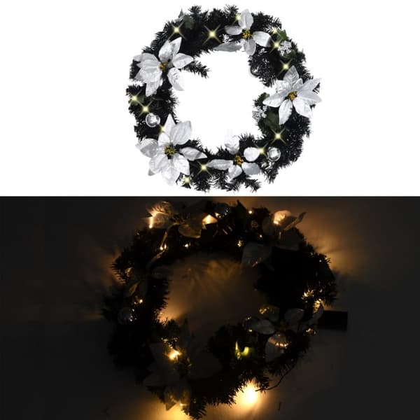 Julkrans med lysdioder svart 60 cm PVC