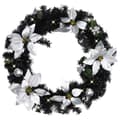 Miniatyrbild 1 av 2: Julkrans med lysdioder svart 60 cm PVC