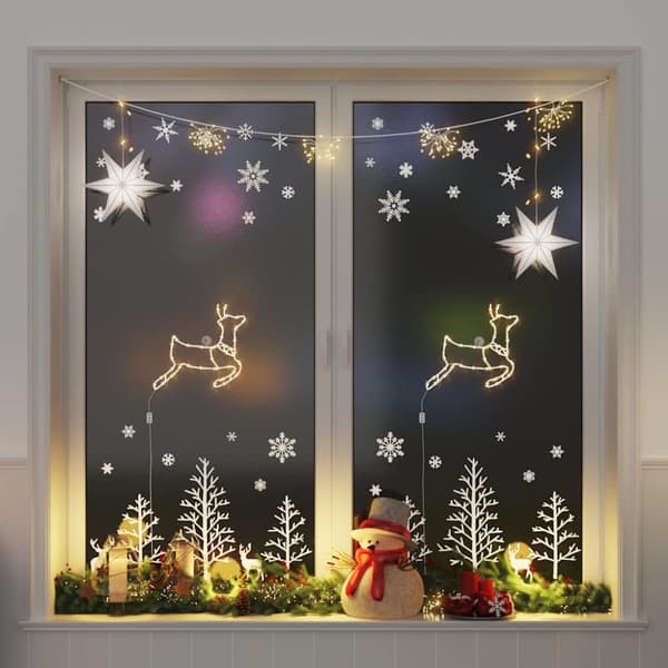 Julbelysning ren silhuett 2 st 35 LEDs varmvit