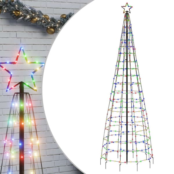 Julgransbelysning med markspett 570 LEDs färgglad 300 cm