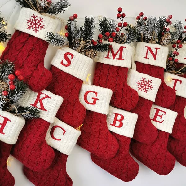 Julestrømper store alfabetbogstaver Julepynt Julepynt julesokker