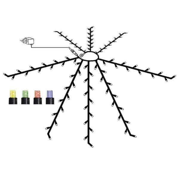 System 24 parasoll ljusslinga 112 LED multi