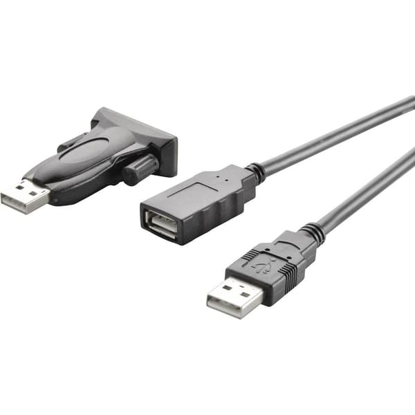 Seriell, USB 2.0 Anslutningskabel [1x USB 2.0 A hane - 1x D-SUB hane 9-pol] 1.00 m guldpläterad kontakt