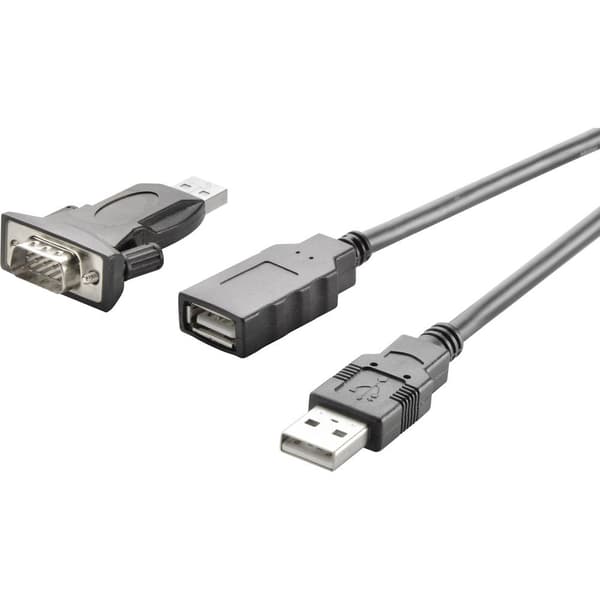 Seriell, USB 2.0 Anslutningskabel [1x USB 2.0 A hane - 1x D-SUB hane 9-pol] 1.00 m guldpläterad kontakt