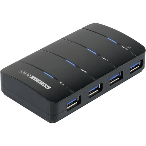 Renkforce 4 Port USB-Hub 3.0 med status-LED Svart
