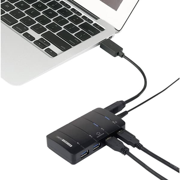 Renkforce 4 Port USB-Hub 3.0 med status-LED Svart