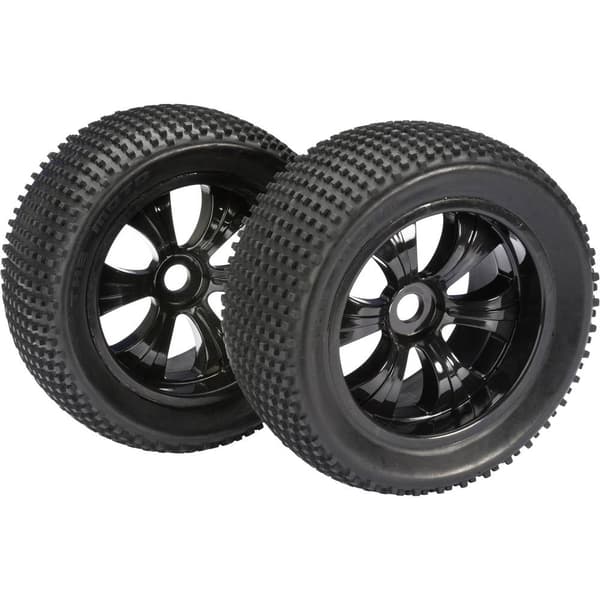 Absima 1:8 Truggy Kompletta hjul Dirty 6 ekar Svart 2 st