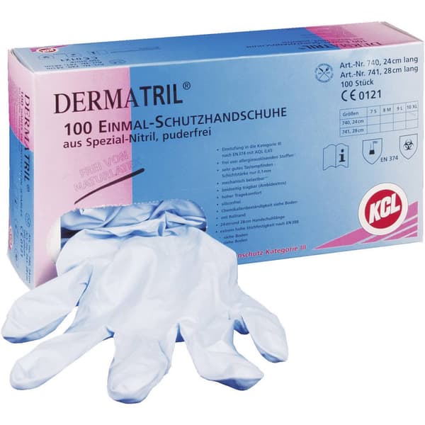KCL Dermatril 740-8 100 st Nitril Engångshandske Storlek (handskar): 8, M EN 374