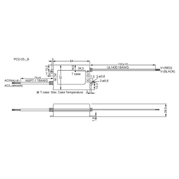 MW Mean Well PCD-25-700B LED driver Konstantström 25 W 0.7 A 24 - 36 V/DC dimbar, PFC-krets, Överbelastningsskydd, Mont