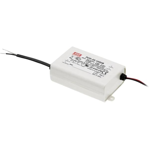 MW Mean Well PCD-25-700B LED driver Konstantström 25 W 0.7 A 24 - 36 V/DC dimbar, PFC-krets, Överbelastningsskydd, Mont