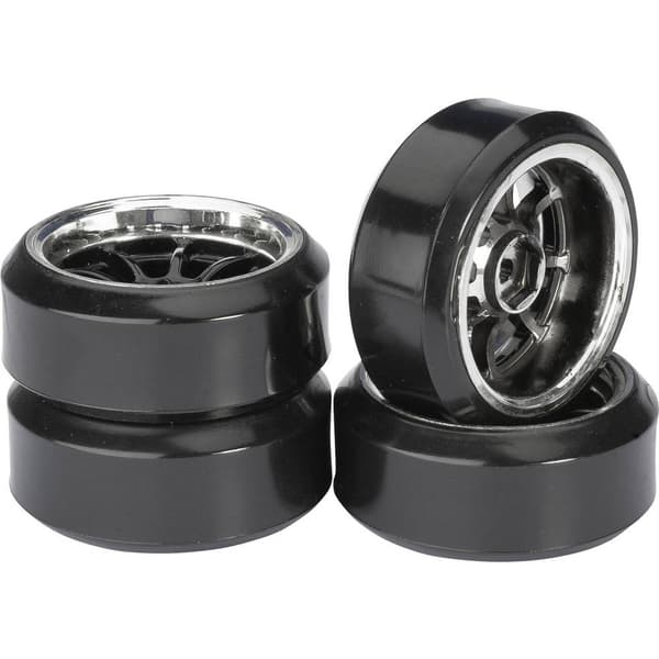 Absima 1:10 Gatumodell Kompletta hjul Drifter C 9 ekrar Svart-krom 4 st