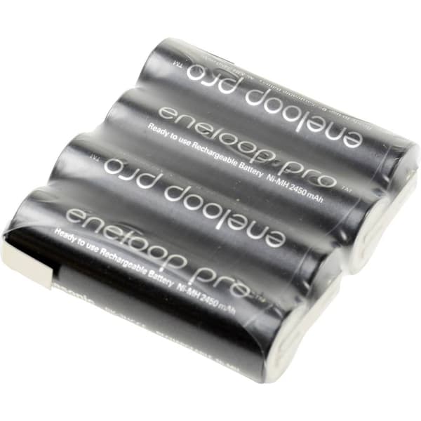 Panasonic eneloop Pro Reihe F1x4 Batteripack Antal celler: 4 Batteristorlek: AA (R6) Z-lödfana NiMH 4.8 V 2450 mAh