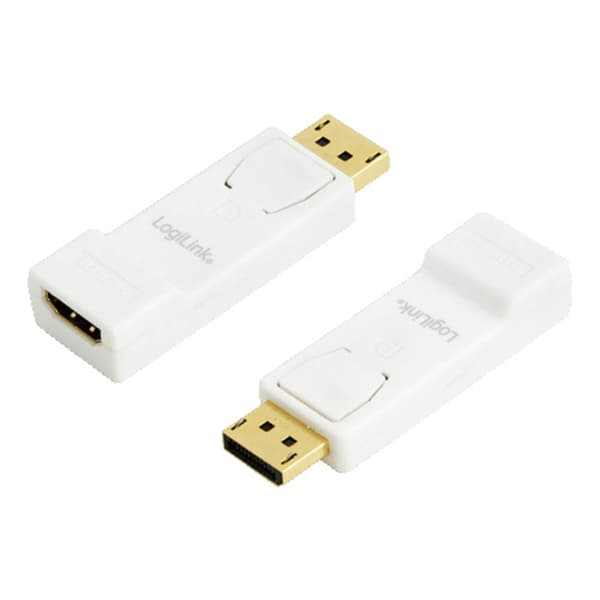 LogiLink CV0057 DisplayPort / HDMI Adapter [1x DisplayPort hane - 1x HDMI hona] Vit guldpläterad kontakt