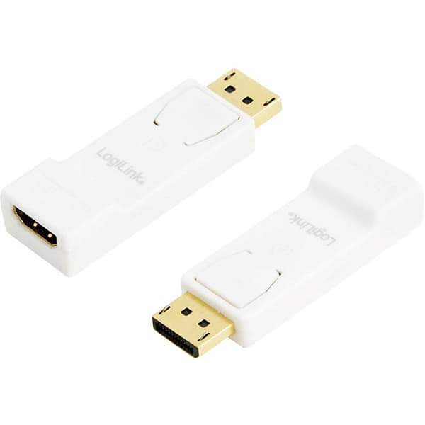 LogiLink CV0057 DisplayPort / HDMI Adapter [1x DisplayPort hane - 1x HDMI hona] Vit guldpläterad kontakt