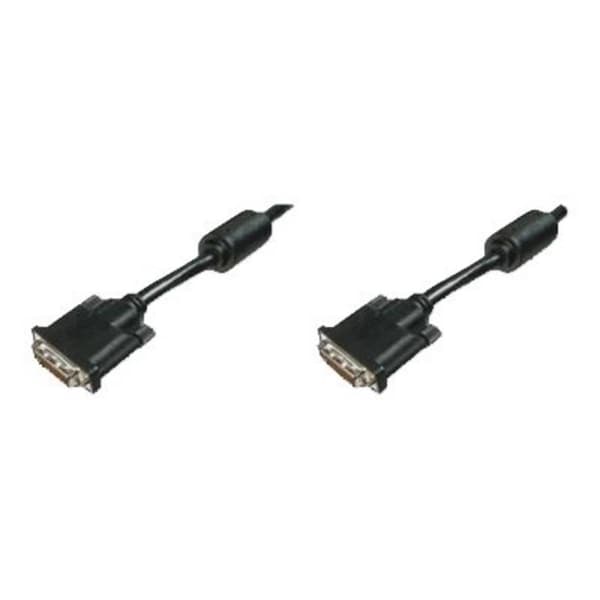 Digitus DVI Anslutningskabel DVI-D 24+1-polig Kontakt, DVI-D 24+1-polig Kontakt 10.00 m Svart AK-320101-100-S skruvbar,