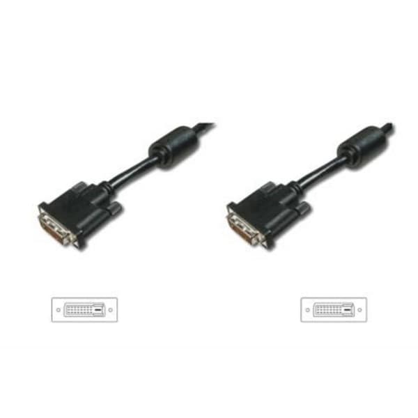 Digitus DVI Anslutningskabel DVI-D 24+1-polig Kontakt, DVI-D 24+1-polig Kontakt 10.00 m Svart AK-320101-100-S skruvbar,