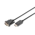 Miniatyrbild 3 av 3: Digitus DisplayPort / DVI Adapterkabel DisplayPort-kontakt, DVI-D 24+1-polig Kontakt 2 m Svart AK-340306-020-S DisplayP