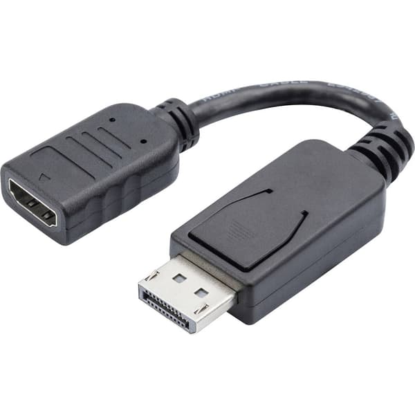 Digitus AK-340400-001-S DisplayPort / HDMI Adapter [1x DisplayPort hane - 1x HDMI hona] Svart 15.00 cm