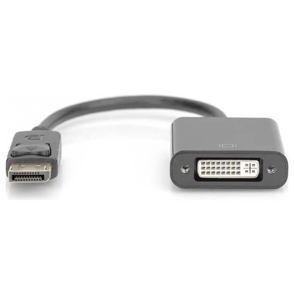 Digitus AK-340401-001-S DisplayPort / DVI Adapter [1x DisplayPort hane - 1x DVI-hona 24+5 pol] Svart 15.00 cm