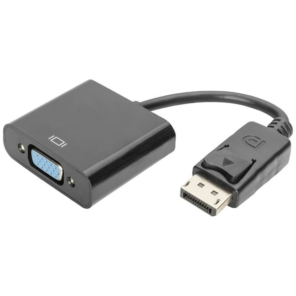 Digitus AK-340410-001-S DisplayPort / VGA Adapter [1x DisplayPort hane - 1x VGA hona] Svart 15.00 cm