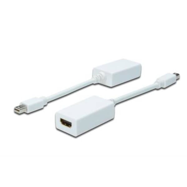 Digitus AK-340411-001-W DisplayPort / HDMI Adapter [1x Mini-DisplayPort hane - 1x HDMI hona] Vit 15.00 cm