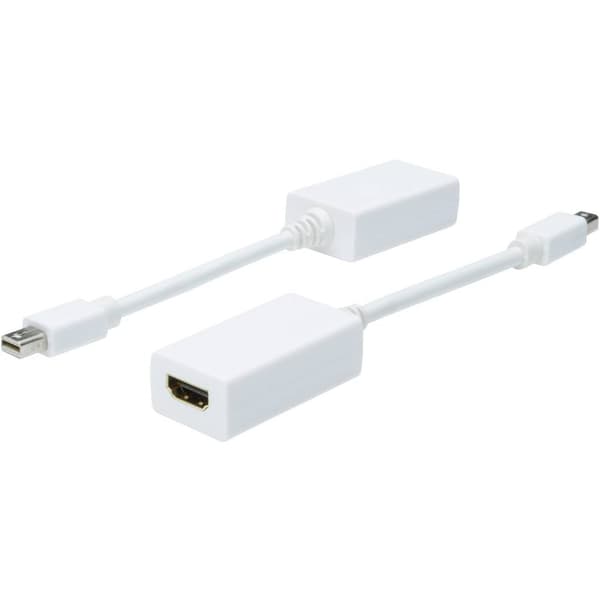 Digitus AK-340411-001-W DisplayPort / HDMI Adapter [1x Mini-DisplayPort hane - 1x HDMI hona] Vit 15.00 cm