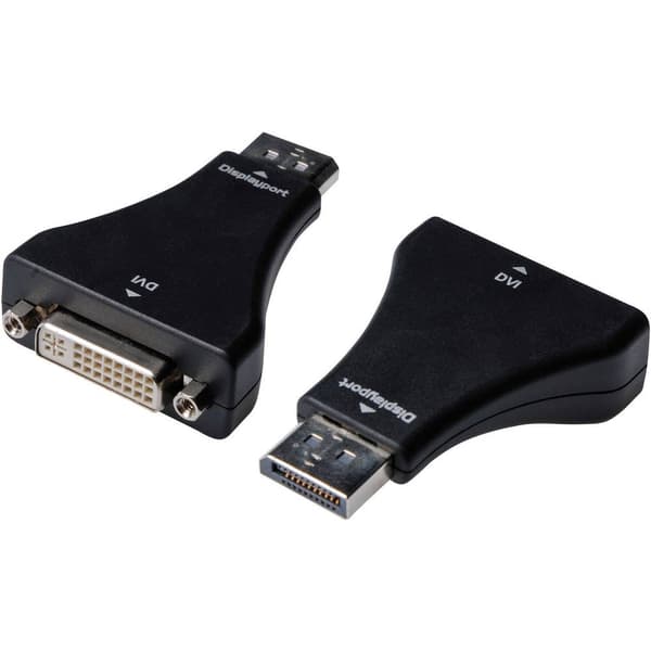 Digitus AK-340603-000-S DisplayPort / DVI Adapter [1x DisplayPort hane - 1x DVI-hona 24+5 pol] Svart
