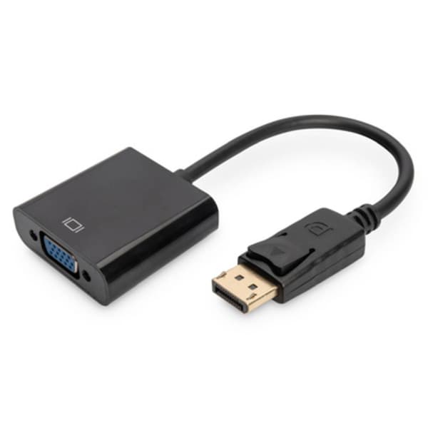 Digitus AK-340403-001-S DisplayPort / VGA Adapter [1x DisplayPort hane - 1x VGA hona] Svart 15.00 cm