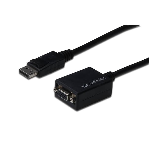 Digitus AK-340403-001-S DisplayPort / VGA Adapter [1x DisplayPort hane - 1x VGA hona] Svart 15.00 cm