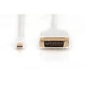 Miniatyrbild 2 av 4: Digitus Mini-DisplayPort / DVI Adapterkabel Mini DisplayPort-kontakt, DVI-D 24+1-polig Kontakt 2.00 m Vit AK-340305-020