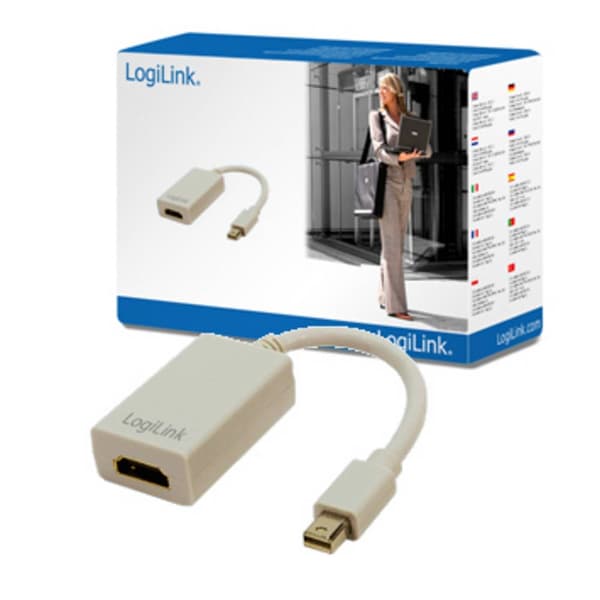 LogiLink CV0036A DisplayPort / HDMI Adapter [1x Mini-DisplayPort hane - 1x HDMI hona] Vit 10.00 cm