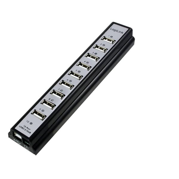 LogiLink UA0096 12 + 4 Port USB 2.0-Hub Svart