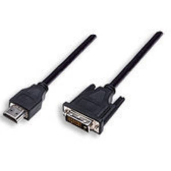 Manhattan HDMI / DVI Adapterkabel HDMI-A-kontakt, DVI-D 24+1-polig Kontakt 1.80 m Svart 372503-CG skruvbar HDMI-kabel