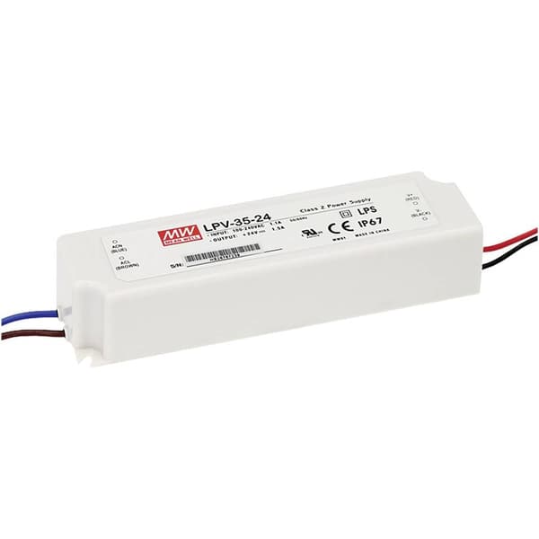 MW Mean Well LPV-35-12 LED transformator Konstantspänning 36 W 0 - 3 A 12 V/DC inte dimbar, Överbelastningsskydd 1 st