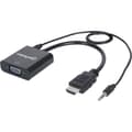 Miniatyrbild 1 av 2: Manhattan 151559 HDMI / Teleplugg / VGA Adapter [1x HDMI hane - 1x VGA hona, Telejack 3.5 mm] Svart 0.26 m