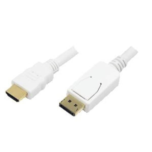 LogiLink DisplayPort / HDMI Adapterkabel DisplayPort-kontakt, HDMI-A-kontakt 2.00 m Vit CV0055 guldpläterad kontakt Dis