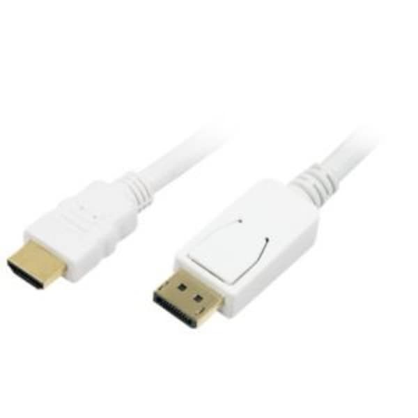 LogiLink DisplayPort / HDMI Adapterkabel DisplayPort-kontakt, HDMI-A-kontakt 2.00 m Vit CV0055 guldpläterad kontakt Dis