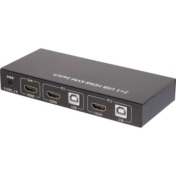 SpeaKa Professional 2 Port KVM-switch HDMI USB 1920 x 1080 Pixel, 3840 x 2160 Pixel