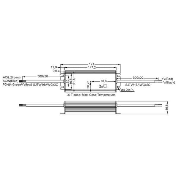 MW Mean Well HLG-60H-24A LED driver, LED transformator Konstantspänning, Konstantström 60 W 2.5 A 24 V/DC PFC-krets, Öv