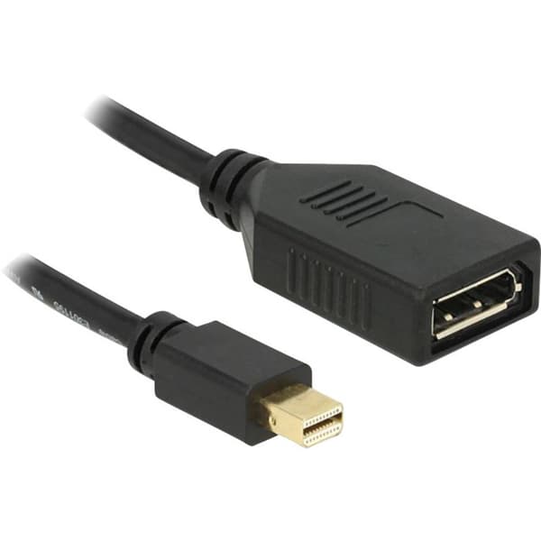 Delock 65554 DisplayPort Adapter [1x Mini-DisplayPort hane - 1x DisplayPort hona] Svart med ferritkärna 21.00 cm
