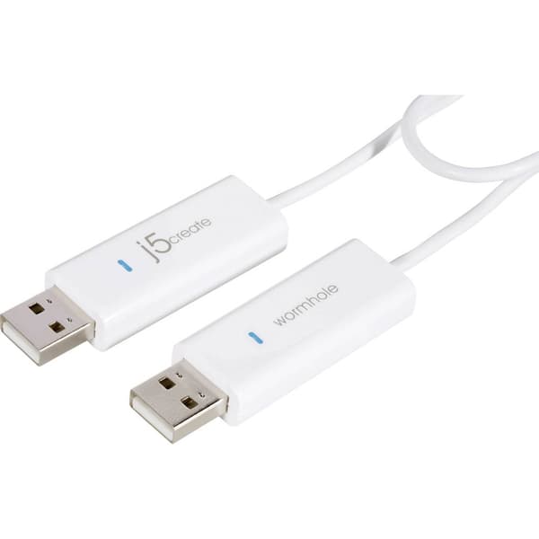 j5create KVM Anslutningskabel [1x USB 2.0 A hane - 1x USB 2.0 A hane] 1.80 m Vit