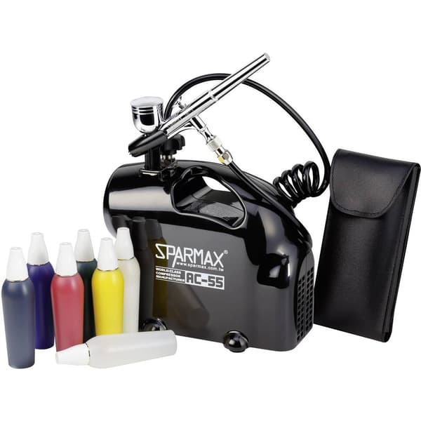 Sparmax SK-55 SK-55 Airbrush Start-set med kompressor Double Action