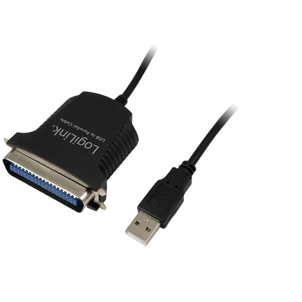 LogiLink USB 1.1, Parallel Anslutningskabel [1x Centronics hona - 1x USB 1.1 A hane] 1.70 m Svart