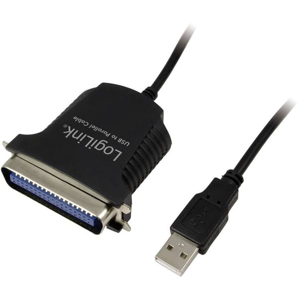 LogiLink USB 1.1, Parallel Anslutningskabel [1x Centronics hona - 1x USB 1.1 A hane] 1.70 m Svart