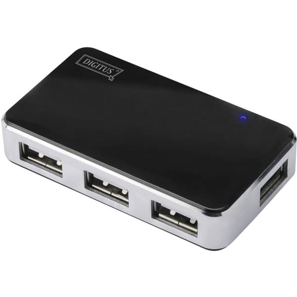 Digitus DA-70220 4 Port USB 2.0-Hub Svart, Silver