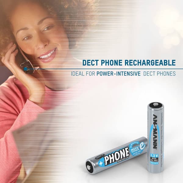 Ansmann DECT maxE HR03 Laddbart batteri AAA (R03) NiMH 800 mAh 1.2 V 2 st