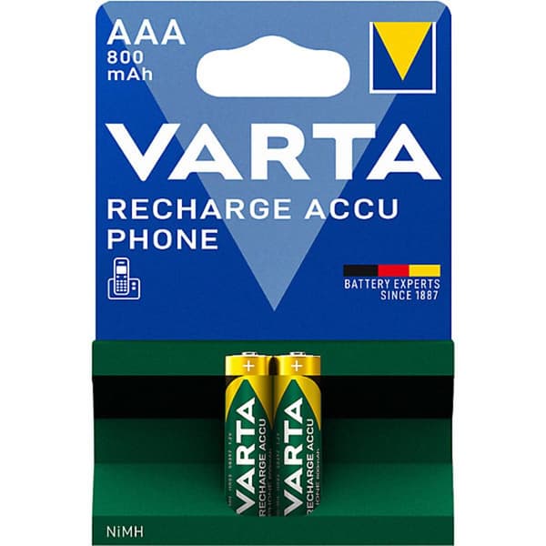 Varta RECH.AC.Phone AAA800mAh BLI2 Laddbart batteri AAA (R03) NiMH 800 mAh 1.2 V 2 st