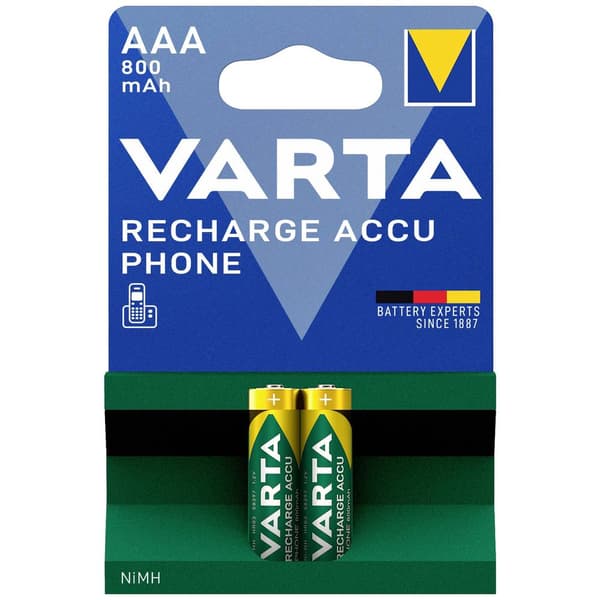 Varta RECH.AC.Phone AAA800mAh BLI2 Laddbart batteri AAA (R03) NiMH 800 mAh 1.2 V 2 st