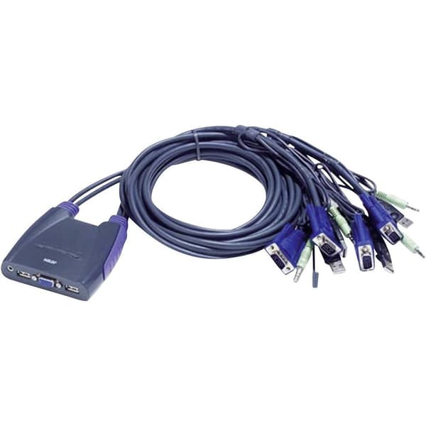ATEN CS64US 4 Port KVM-switch VGA USB 2048 x 1536 Pixel Blå