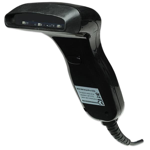 Manhattan 401517 USB-Kit Streckkodsskanner Kabelbunden 1D Svart Hand-skanner USB